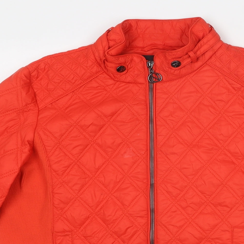 Norman Womens Red Quilted Jacket Size 10 Zip