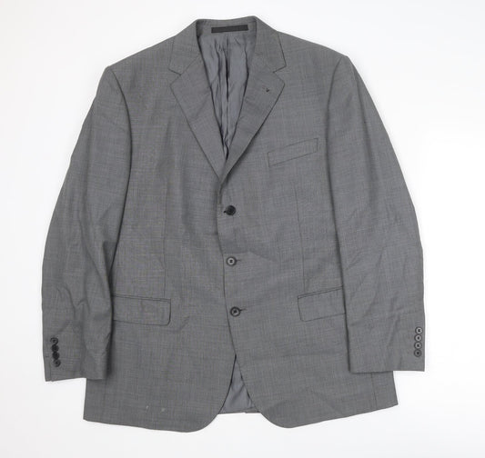 Marks and Spencer Mens Grey Polyester Jacket Suit Jacket Size 44 Regular