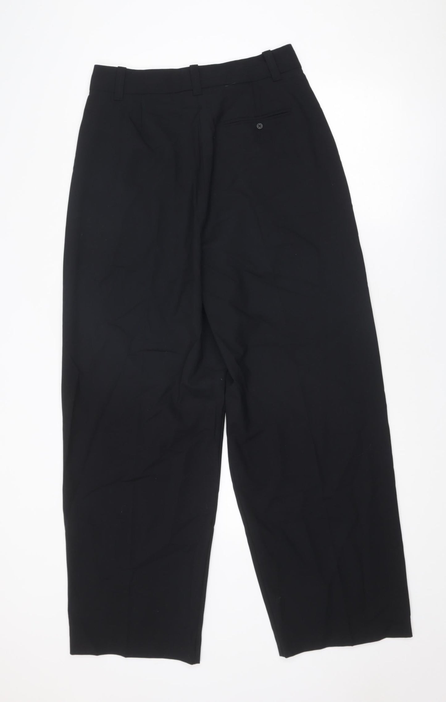 Marks and Spencer Womens Black Polyester Trousers Size 12 Regular Zip