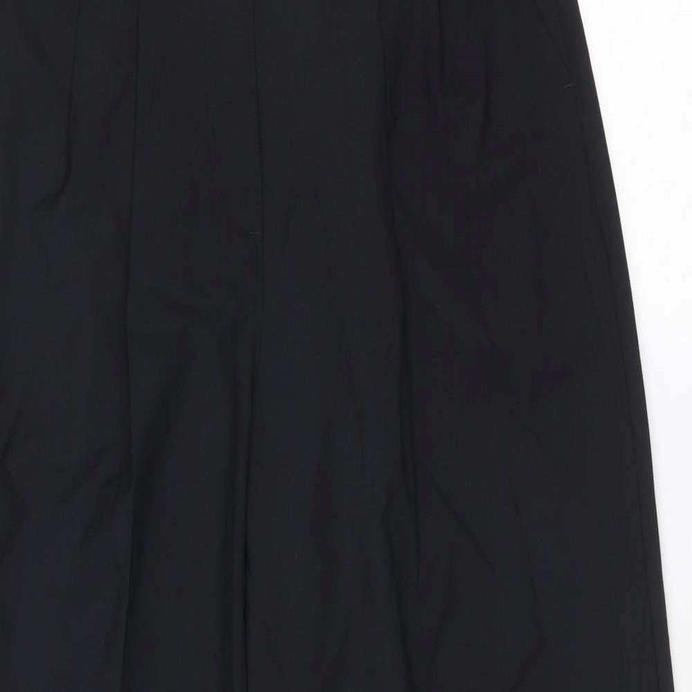 Marks and Spencer Womens Black Polyester Trousers Size 12 Regular Zip