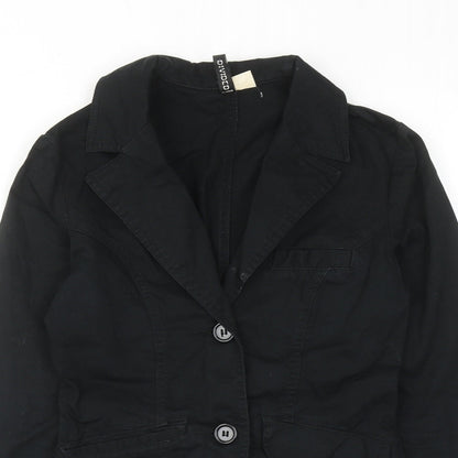 H&M Womens Black Jacket Size 6 Button
