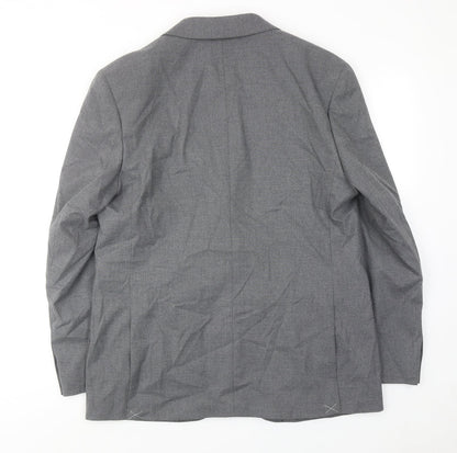 Back view of Autograph men’s grey polyester jacket suit jacket, size 42, regular
