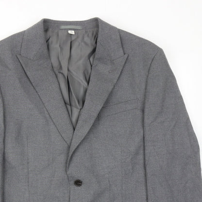 Close-up detail of Autograph men’s grey polyester jacket suit jacket, size 42, regular
