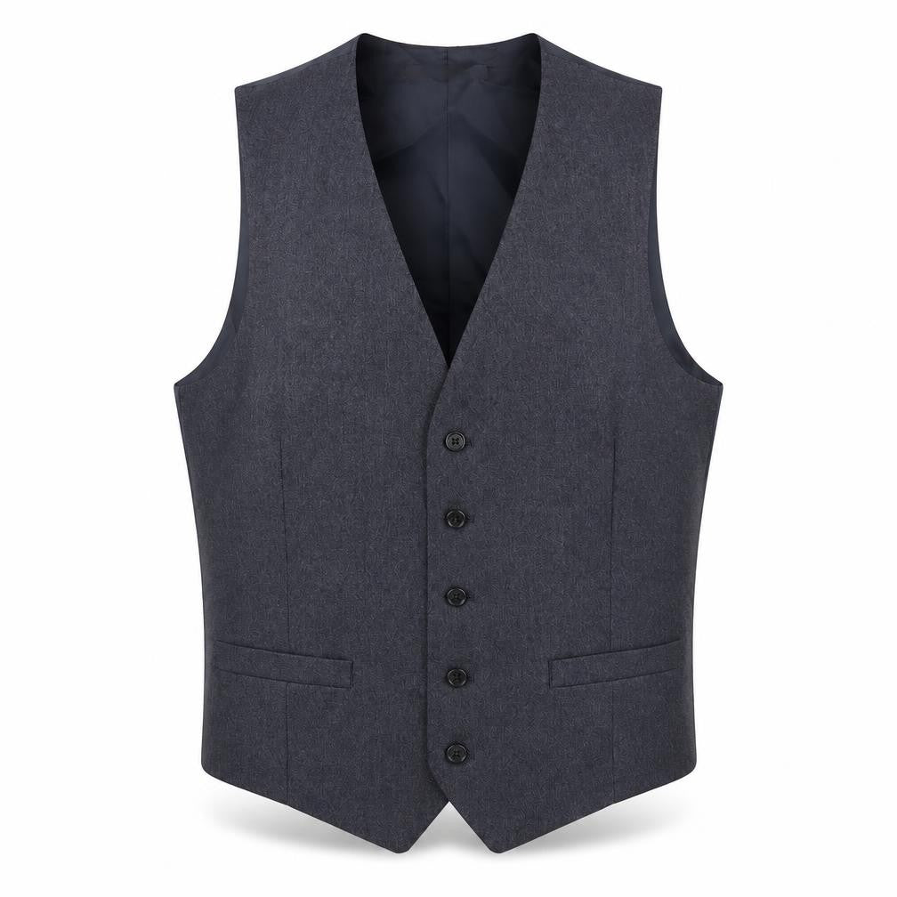 Marks & Spencer Mens Blue Polyester Jacket Suit Waistcoat Size 40 Regular