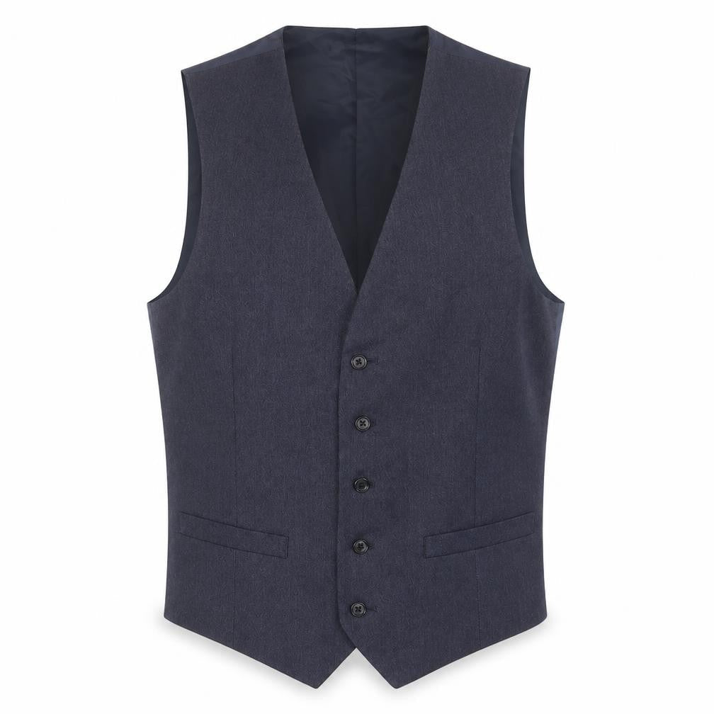 Marks & Spencer Mens Blue Polyester Jacket Suit Waistcoat Size 38 Regular
