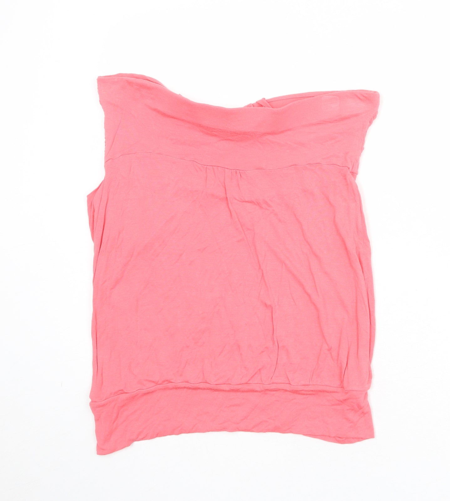 Warehouse Womens Pink Viscose Basic Blouse Size 16 Square Neck - Draped Detail Strapless