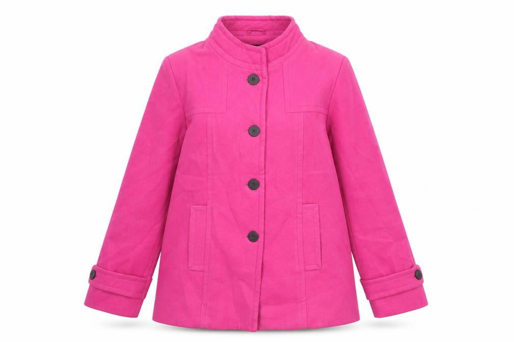 Wardrobe Womens Pink Pea Coat Coat Size 14 Button