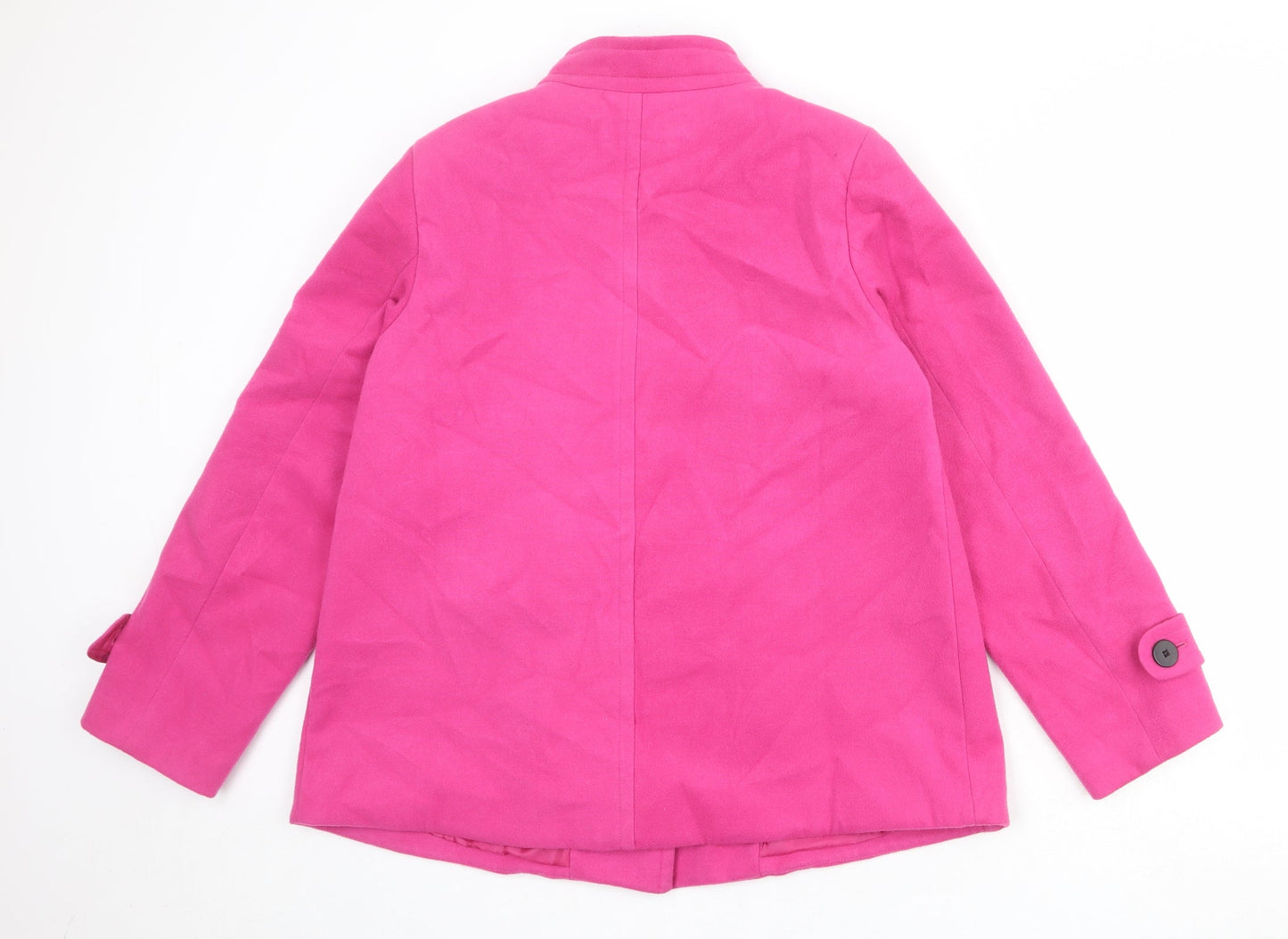 Wardrobe Womens Pink Pea Coat Coat Size 14 Button