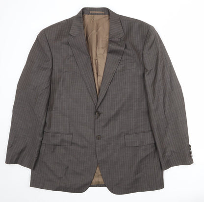 Next Mens Brown Striped Wool Jacket Suit Jacket Size 44 Regular