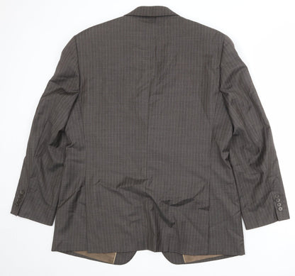 Next Mens Brown Striped Wool Jacket Suit Jacket Size 44 Regular