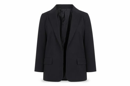 Marks & Spencer Womens Black Herringbone Polyester Jacket Blazer Size 14