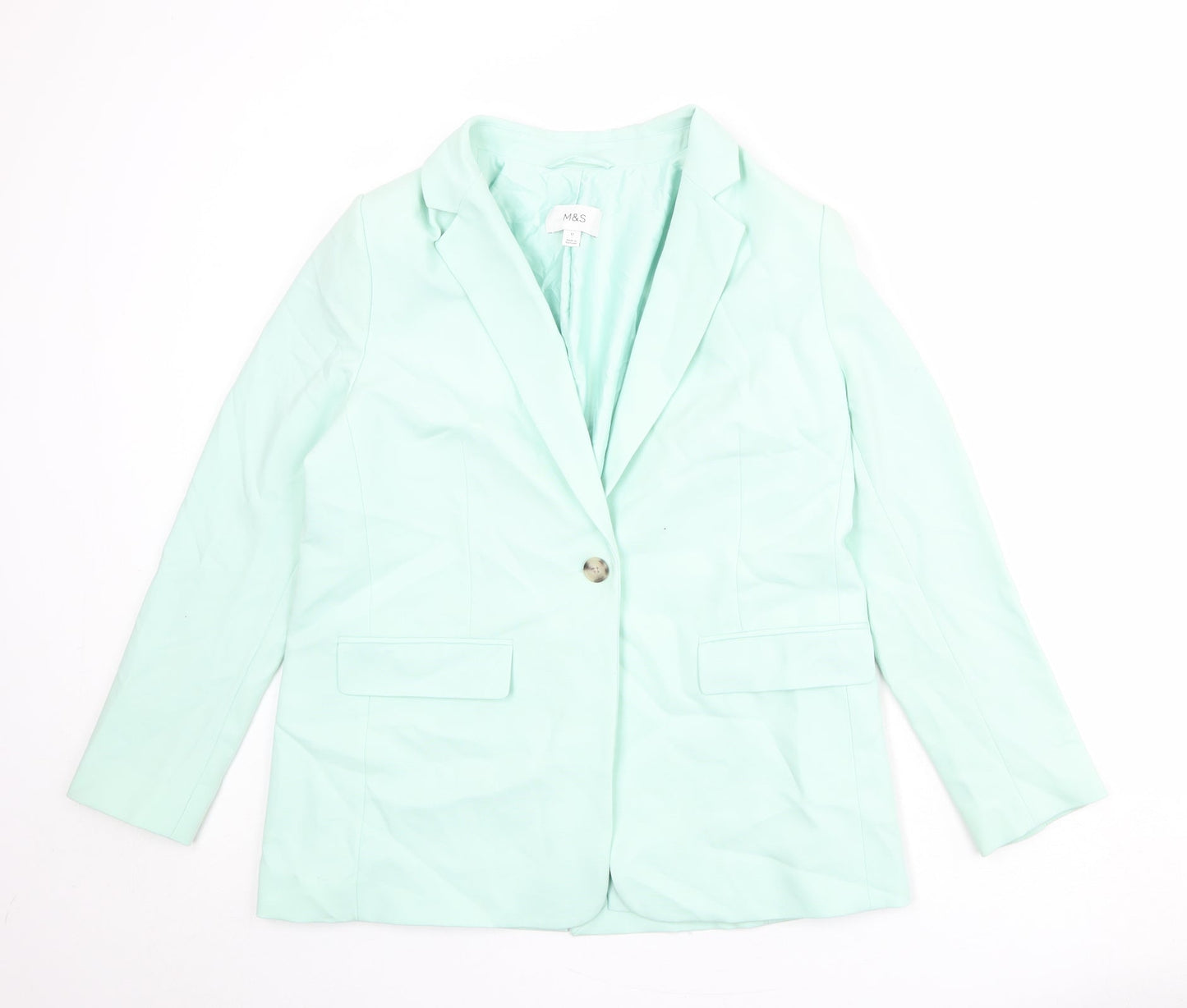Marks and Spencer Womens Green Polyester Jacket Suit Jacket Size 12