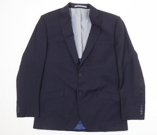 Marks and Spencer Mens Blue Wool Jacket Suit Jacket Size 40 Regular