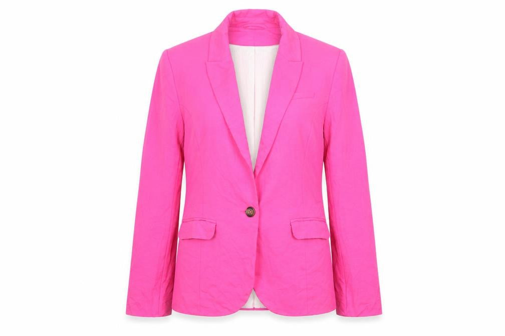 H&M Womens Pink Viscose Jacket Suit Jacket Size 12