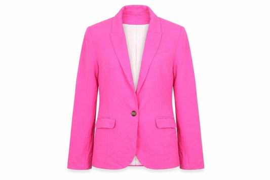 H&M Womens Pink Viscose Jacket Suit Jacket Size 12