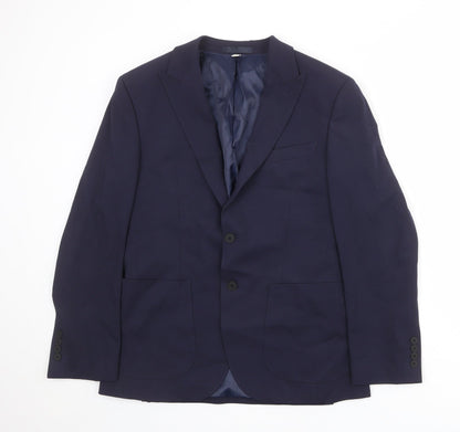 Additional front view of Autograph men’s blue polyester jacket suit jacket, size 38, regular