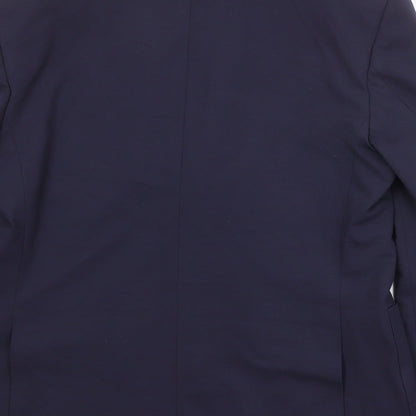 Brand and care label for Autograph men’s blue polyester jacket suit jacket, size 38, regular