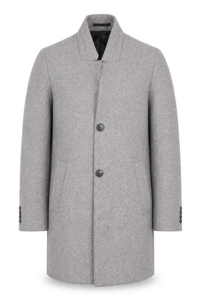 H&M Mens Grey Overcoat Coat Size 34 Button