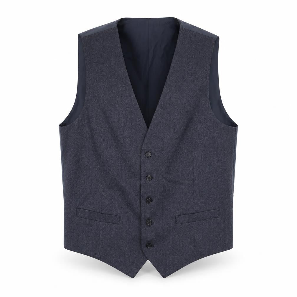Marks & Spencer Mens Blue Polyester Jacket Suit Waistcoat Size 42 Regular