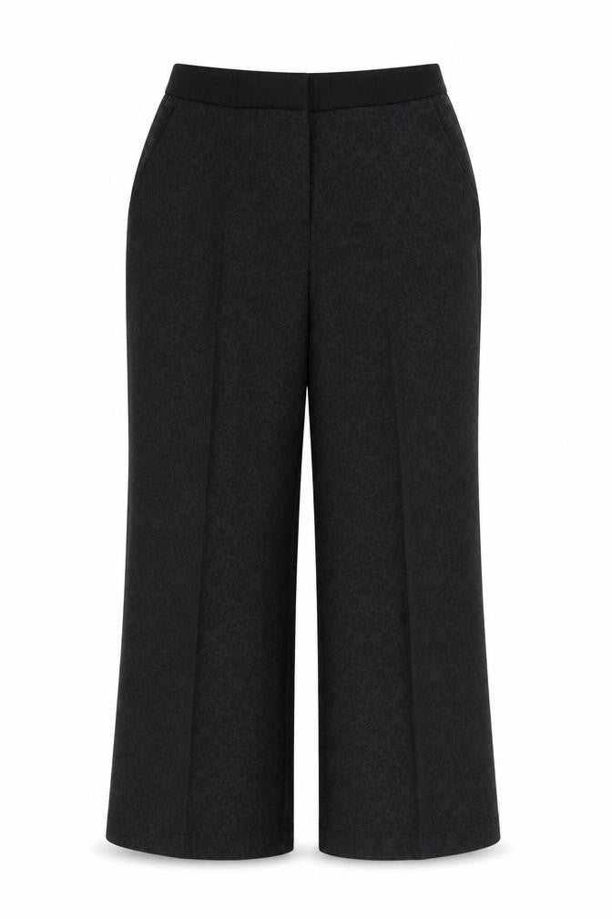 NEXT Womens Black Geometric Polyester Trousers Size 12 Regular Zip