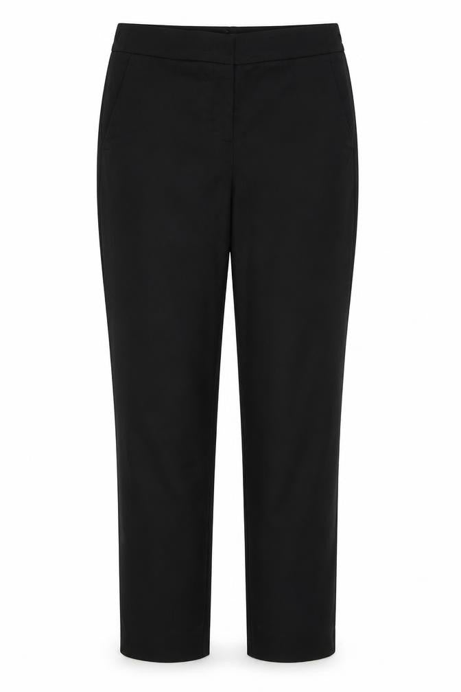Zara Womens Black Cotton Trousers Size S Regular Zip