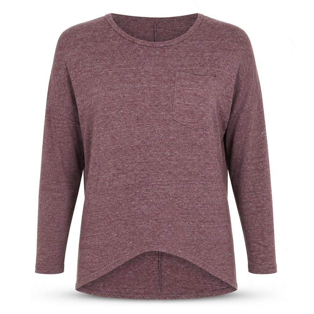 Topshop Womens Purple Polyester Basic T-Shirt Size 8 Boat Neck