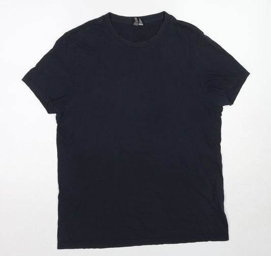 ASOS Womens Blue Cotton Basic T-Shirt Size L Crew Neck