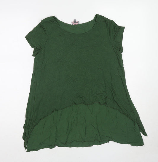 Phase Eight Womens Green Polyester Basic T-Shirt Size 8 Boat Neck - Layered