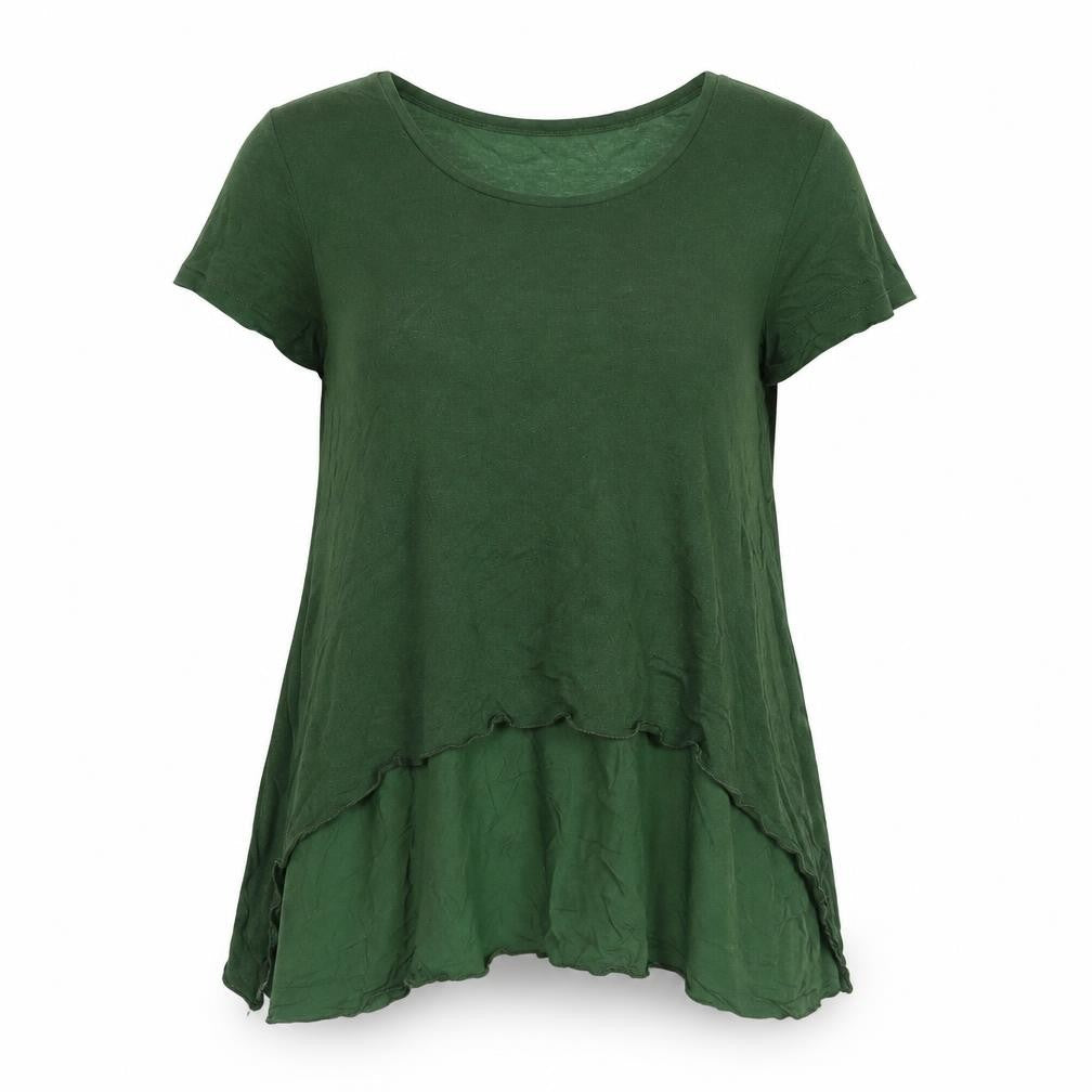 Phase Eight Womens Green Polyester Basic T-Shirt Size 8 Boat Neck - Layered