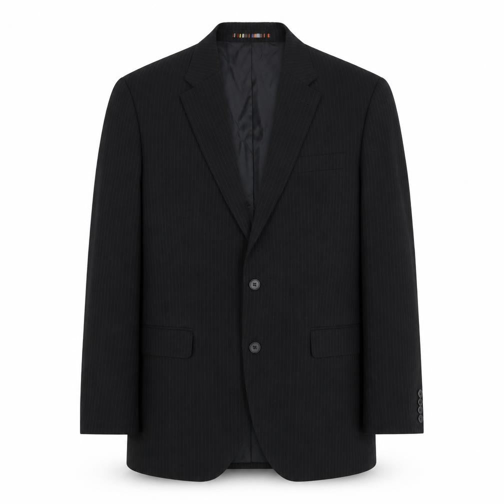 River Island Mens Black Striped Polyester Jacket Suit Jacket Size 42 Regular