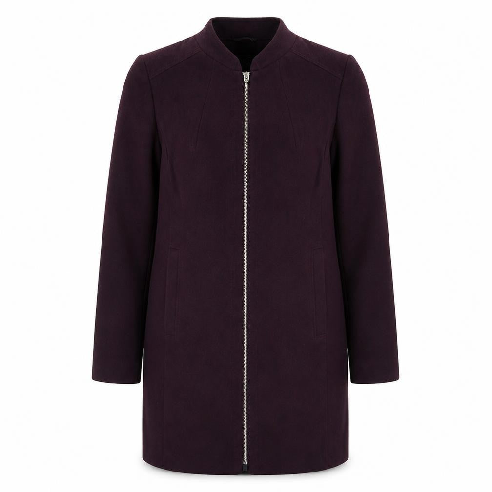 Marks & Spencer Womens Purple Overcoat Coat Size 10 Zip