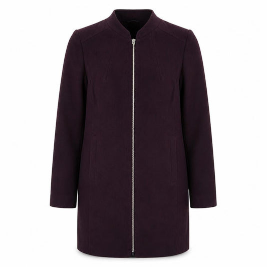 Marks & Spencer Womens Purple Overcoat Coat Size 10 Zip