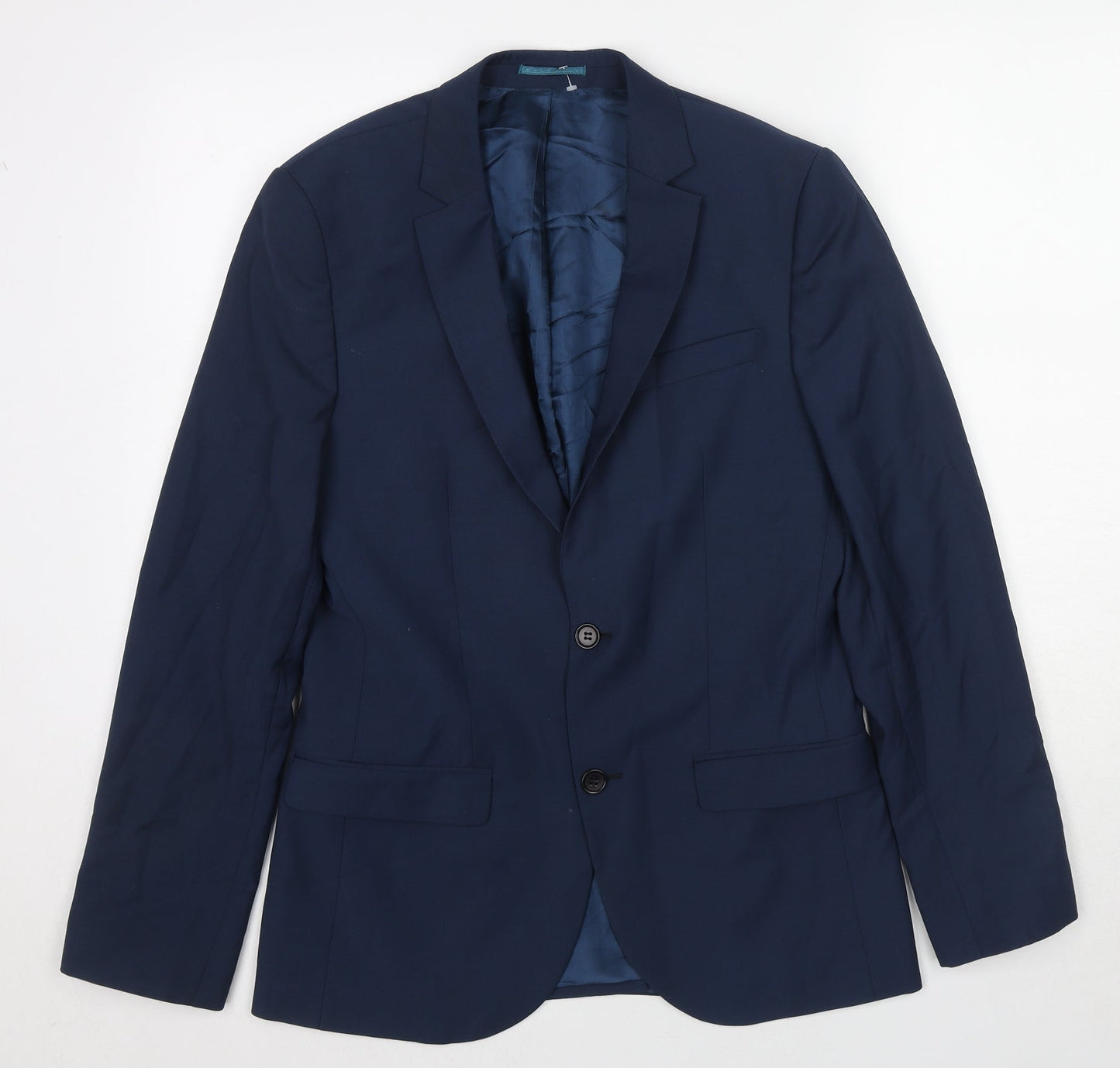 Marks and Spencer Mens Blue Polyester Jacket Suit Jacket Size 38 Regular