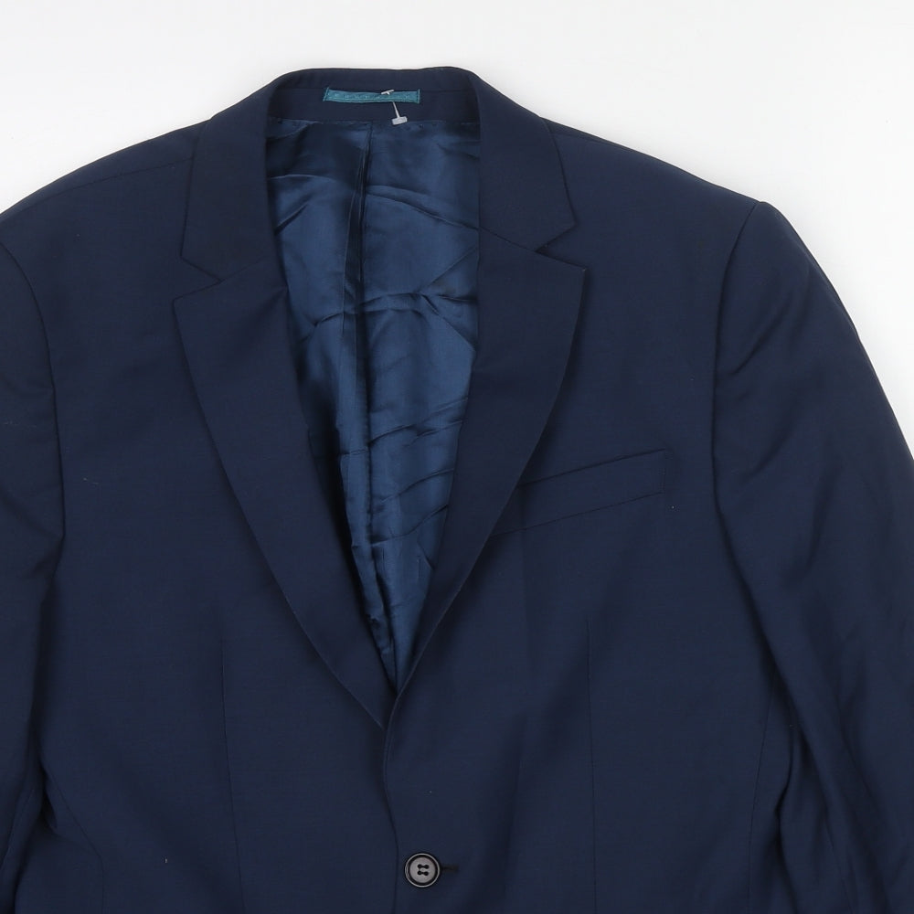 Marks and Spencer Mens Blue Polyester Jacket Suit Jacket Size 38 Regular