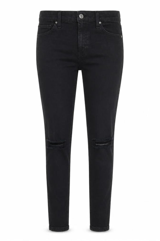 Topshop Womens Black Cotton Skinny Jeans Size 30 in L34 in Regular Zip