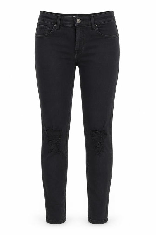 Topshop Womens Black Cotton Skinny Jeans Size 30 in L34 in Regular Zip