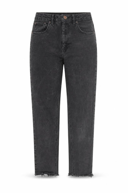 ASOS Womens Black Cotton Straight Jeans Size 28 in L34 in Regular Zip