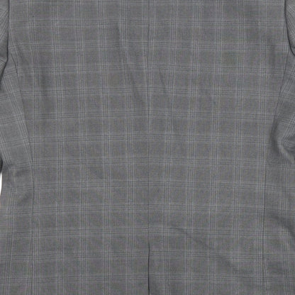 Next Mens Grey Plaid Polyester Jacket Suit Jacket Size 40 Regular