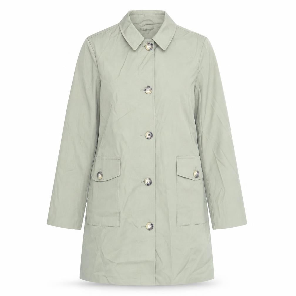 Marks & Spencer Womens Green Trench Coat Coat Size 10 Button