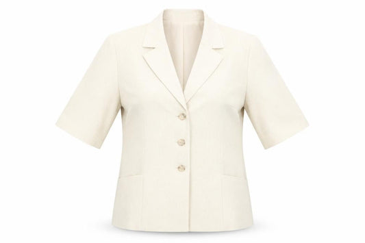 Classics Womens Beige Polyester Jacket Blazer Size 12 Button