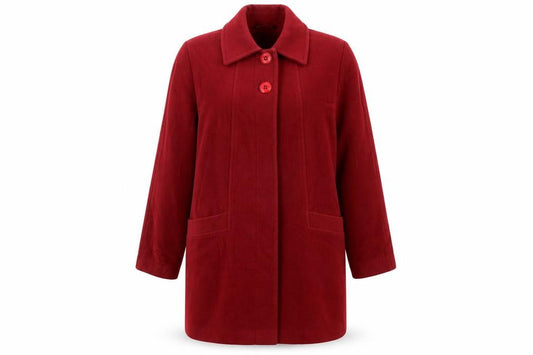BHS Womens Red Overcoat Coat Size 16 Button