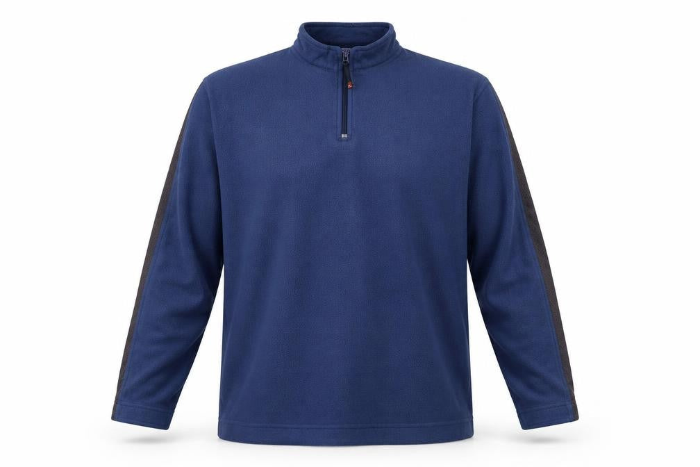 Atlantic Mens Blue Polyester Henley Sweatshirt Size M