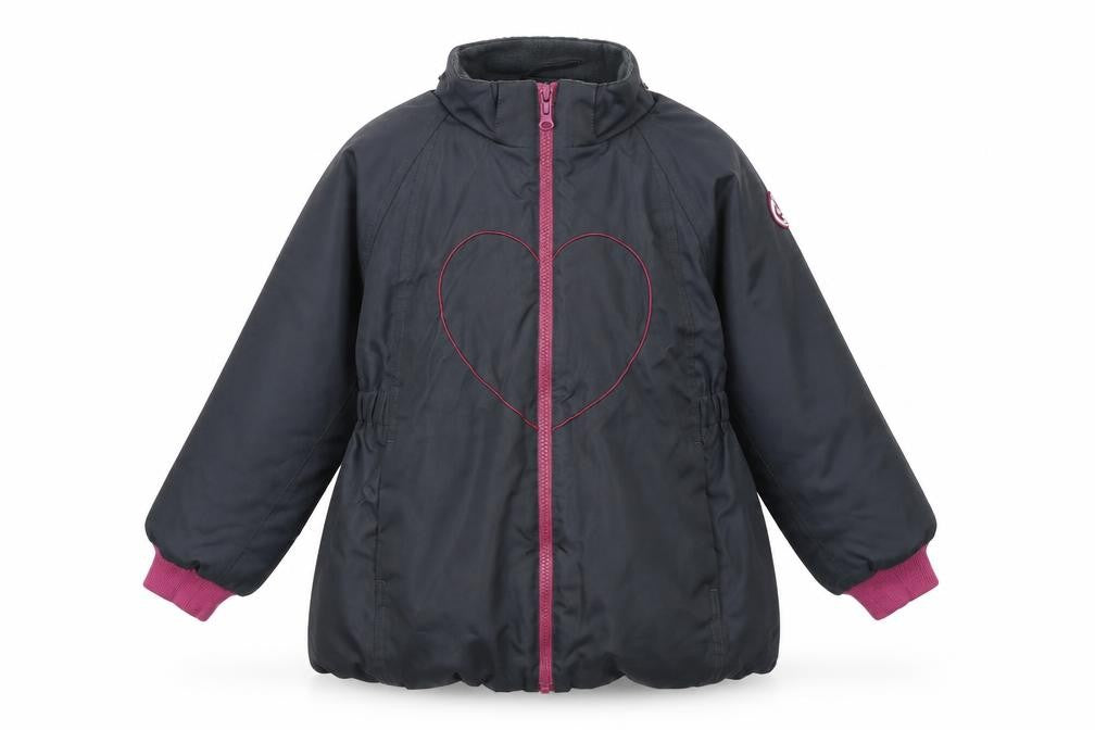 Racoon Girls Grey Jacket Size 8 Years Zip - Heart