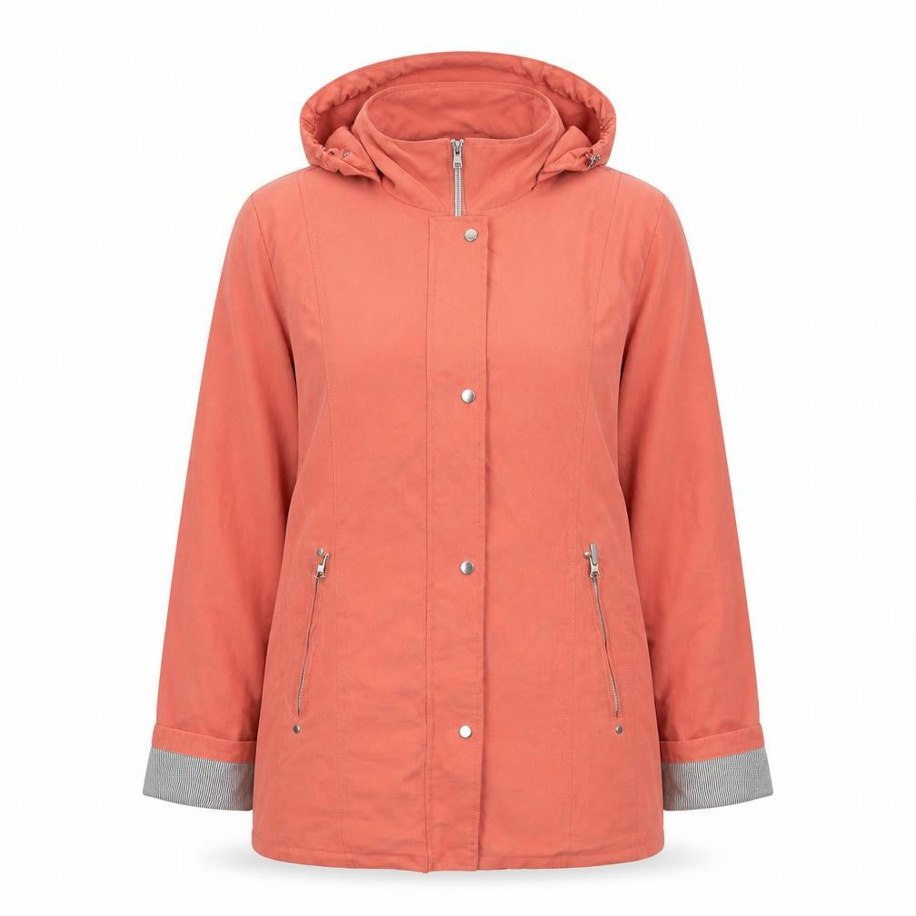 Damart Womens Orange Jacket Size 10 Zip