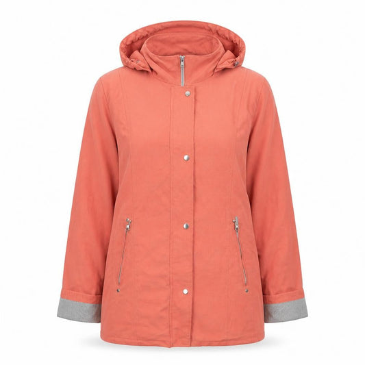 Damart Womens Orange Jacket Size 10 Zip