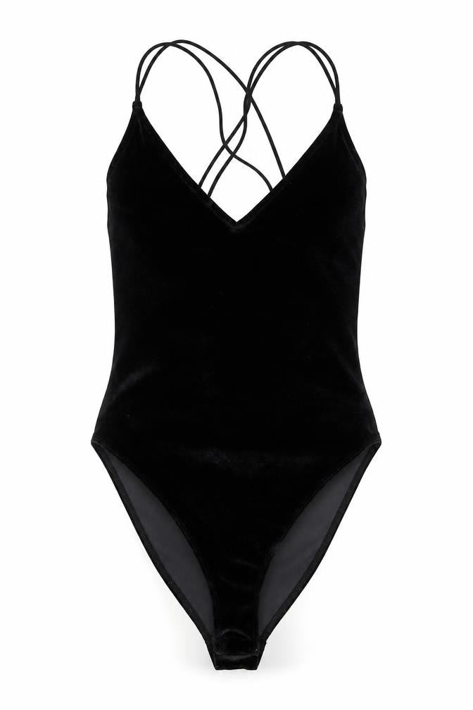 H&M Womens Black Polyester Bodysuit One-Piece Size XS Snap