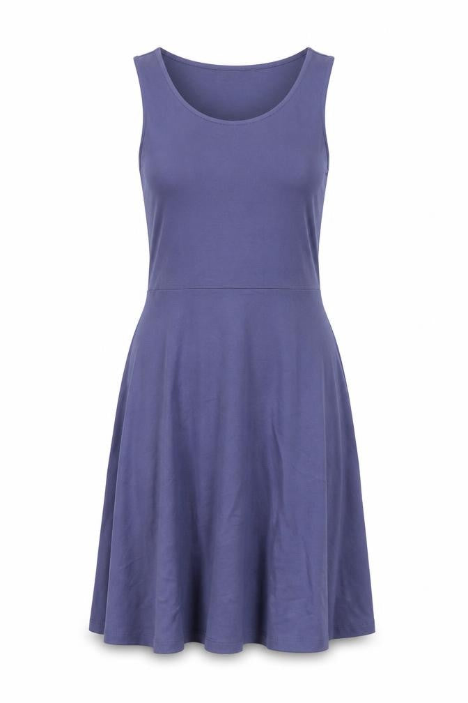 H&M Womens Blue Polyester Tank Dress Size M Boat Neck Pullover