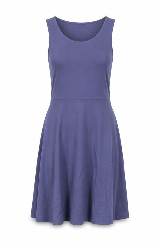 H&M Womens Blue Polyester Tank Dress Size M Boat Neck Pullover