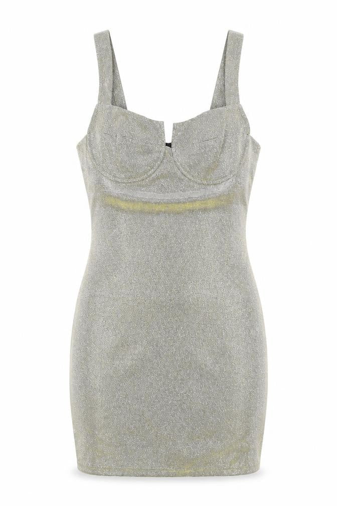 Missguided Womens Gold Polyester Mini Size 8 Sweetheart Zip