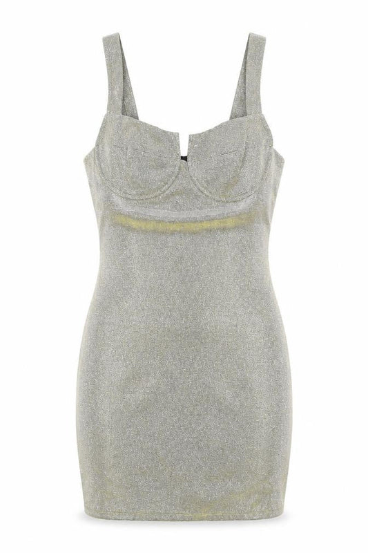 Missguided Womens Gold Polyester Mini Size 8 Sweetheart Zip